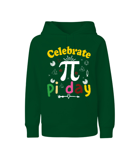 Celebrate Pi Day Çimen Yeşili Çocuk Unisex Hoodie Kapüşonlu