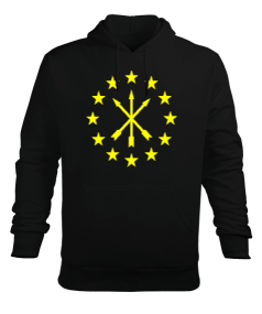 Çerkes Bayrağı, adiga bayrağı,Çerkes logosu. Erkek Kapüşonlu Hoodie Sweatshirt