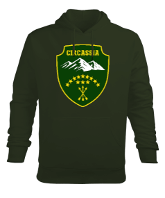 Çerkes Bayrağı, adiga bayrağı,Çerkes logosu. Erkek Kapüşonlu Hoodie Sweatshirt