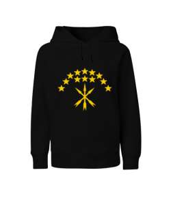 Çerkes Bayrağı,Kafkas,adiga bayrağı,Çerkes logosu. Siyah Çocuk Unisex Hoodie Kapüşonlu