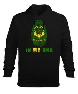 Çerkes Bayrağı,Kafkas,adiga bayrağı,Çerkes logosu. Siyah Erkek Kapüşonlu Hoodie Sweatshirt