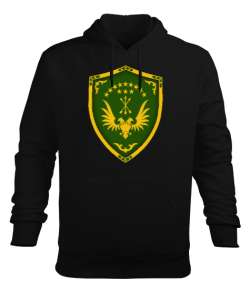 Çerkes Bayrağı,Kafkas,adiga bayrağı,Çerkes logosu. Siyah Erkek Kapüşonlu Hoodie Sweatshirt