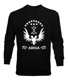 Çerkes,Kafkas,Çerkes Bayrağı, adiga logosu. Erkek Sweatshirt