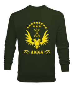 Çerkes,Kafkas,Çerkes Bayrağı, adiga logosu. Erkek Sweatshirt