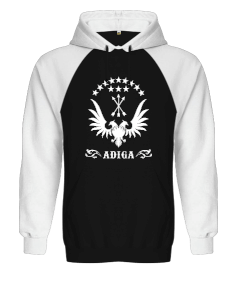 Çerkes,Kafkas,Çerkes Bayrağı, adiga logosu. Orjinal Reglan Hoodie Unisex Sweatshirt