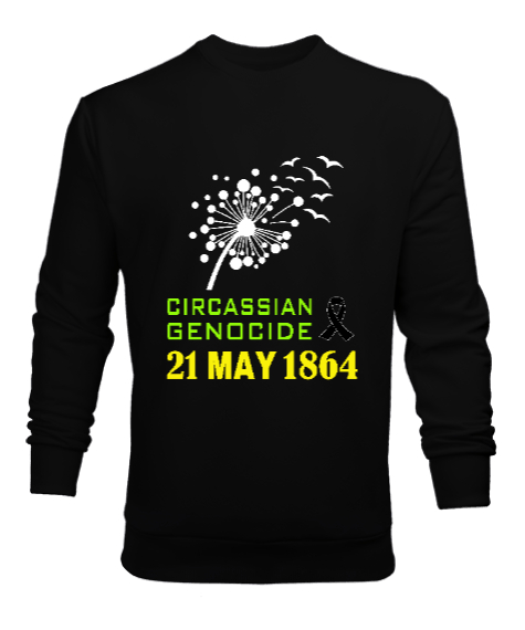 Tisho - Çerkes,Kafkas,Çerkes Bayrağı,Adygea,adiga logosu. Siyah Erkek Sweatshirt