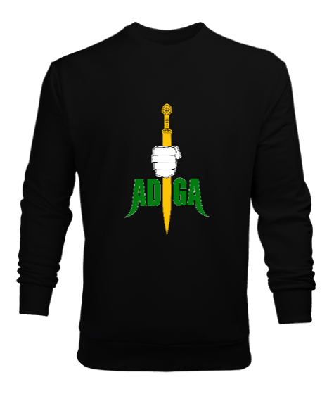 Tisho - Çerkes,Kafkas,Çerkes Bayrağı,Adygea,adiga logosu. Siyah Erkek Sweatshirt