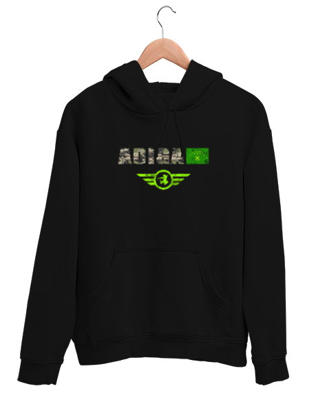 Tisho - Çerkes,Kafkas,Çerkes Bayrağı,Adygea,adiga logosu. Siyah Unisex Kapşonlu Sweatshirt