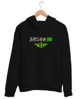 Çerkes,Kafkas,Çerkes Bayrağı,Adygea,adiga logosu. Siyah Unisex Kapşonlu Sweatshirt - Thumbnail