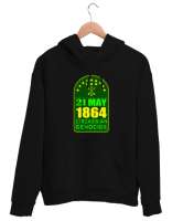 Çerkes,Kafkas,Çerkes Bayrağı,Adygea,adiga logosu. Siyah Unisex Kapşonlu Sweatshirt - Thumbnail