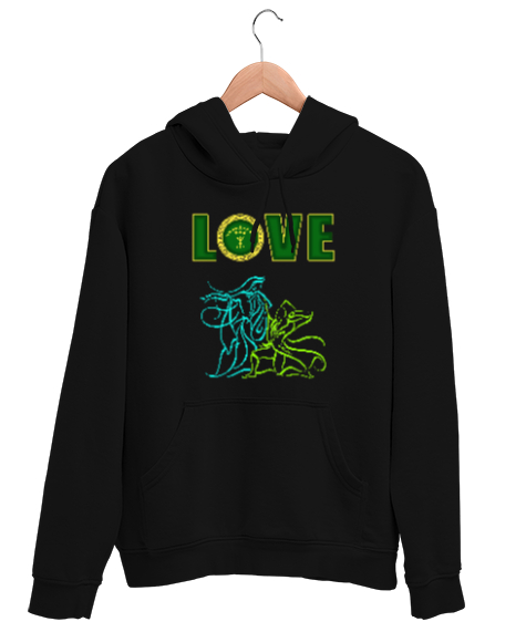 Tisho - Çerkes,Kafkas,Çerkes Bayrağı,Adygea,adiga logosu. Siyah Unisex Kapşonlu Sweatshirt