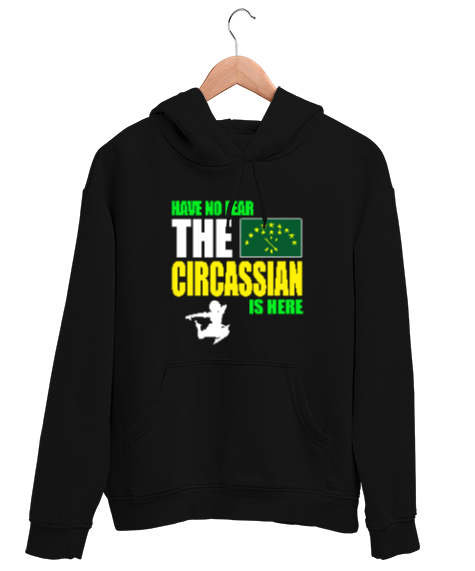 Tisho - Çerkes,Kafkas,Çerkes Bayrağı,Adygea,adiga logosu. Siyah Unisex Kapşonlu Sweatshirt