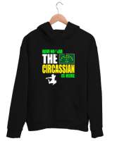 Çerkes,Kafkas,Çerkes Bayrağı,Adygea,adiga logosu. Siyah Unisex Kapşonlu Sweatshirt - Thumbnail