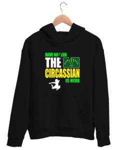 Çerkes,Kafkas,Çerkes Bayrağı,Adygea,adiga logosu. Siyah Unisex Kapşonlu Sweatshirt