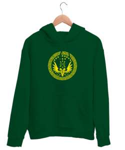 Çerkez - Adige Arma Bayrak - Çerkes Çimen Yeşili Unisex Kapşonlu Sweatshirt