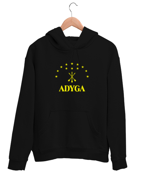 Tisho - Çerkez - Adige Arma Bayrak - Çerkes Siyah Unisex Kapşonlu Sweatshirt