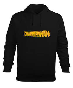 chainsaw man style Siyah Erkek Kapüşonlu Hoodie Sweatshirt