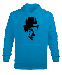 charlie chaplin tasarımlı Erkek Kapüşonlu Hoodie Sweatshirt