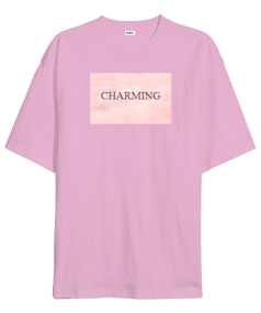 CHARMING BÜYÜLEYİCİ YAZILI DÜZ KADIN TSHİRT Oversize Unisex Tişört