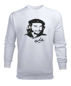 Che Guevara Blu V2 Beyaz Erkek Sweatshirt