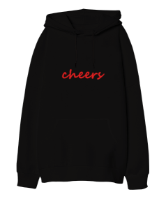 cheers Oversize Unisex Kapüşonlu Sweatshirt