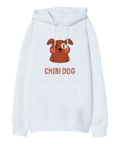 Chibi dog Oversize Unisex Kapüşonlu Sweatshirt