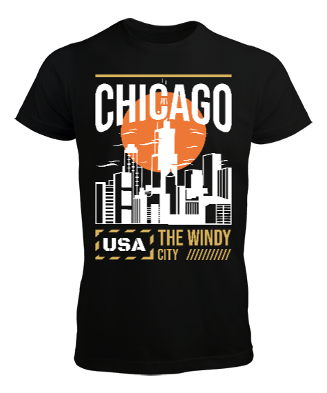 Chicago Siyah Erkek Tişört