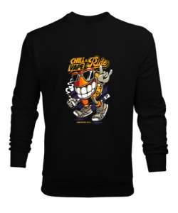 Chill vape Siyah Erkek Sweatshirt