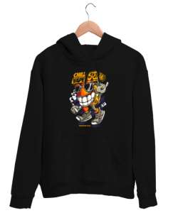 Chill vape Siyah Unisex Kapşonlu Sweatshirt