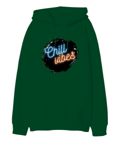 Chill Vibes Oversize Unisex Kapüşonlu Sweatshirt