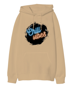 Chill Vibes Oversize Unisex Kapüşonlu Sweatshirt