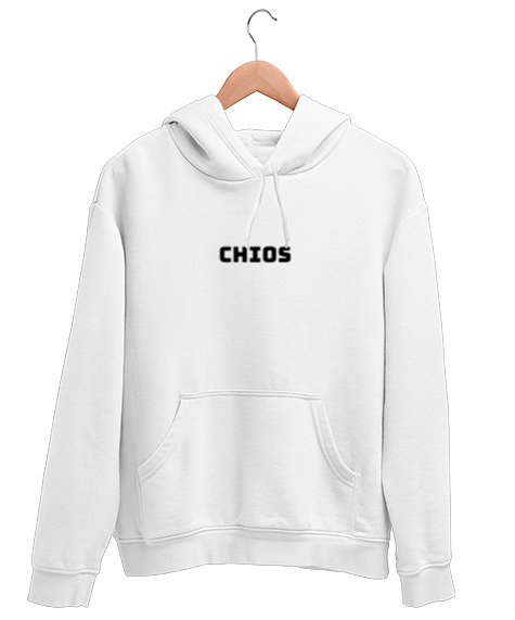 Tisho - CHIOS Beyaz Unisex Kapşonlu Sweatshirt