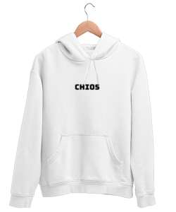 CHIOS Beyaz Unisex Kapşonlu Sweatshirt