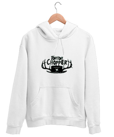 Tisho - Chopper Beyaz Unisex Kapşonlu Sweatshirt