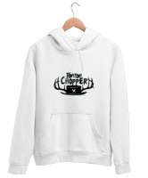 Chopper Beyaz Unisex Kapşonlu Sweatshirt - Thumbnail