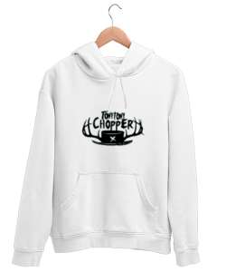 Chopper Beyaz Unisex Kapşonlu Sweatshirt