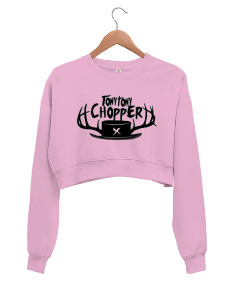 Tisho - Chopper Pembe Kadın Crop Sweatshirt