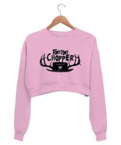 Chopper Pembe Kadın Crop Sweatshirt