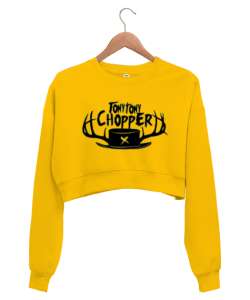 Chopper Sarı Kadın Crop Sweatshirt