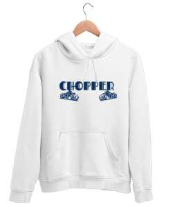 chopper tarzı Beyaz Unisex Kapşonlu Sweatshirt