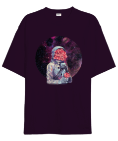 Çiçek astronot Oversize Unisex Tişört