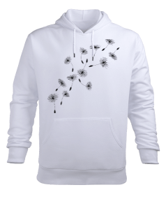 ÇİÇEK DESEN Erkek Kapüşonlu Hoodie Sweatshirt