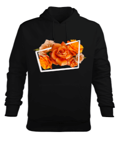 Çiçek desenli Erkek Kapüşonlu Hoodie Sweatshirt