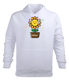 Çiçek Erkek Kapüşonlu Hoodie Sweatshirt