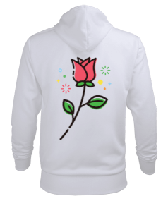 Çiçek Erkek Kapüşonlu Hoodie Sweatshirt