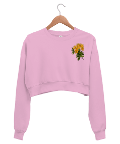 Çiçekli Kadın Crop Kadın Crop Sweatshirt