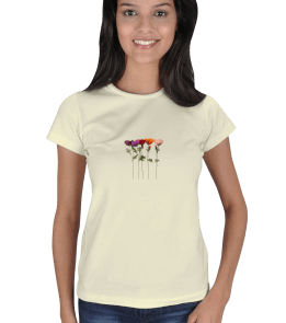 Çiçekli kadın tişört Kadın Tişört