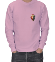 Çiçekli Kalp Tasarımlı ERKEK SWEATSHIRT