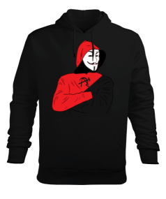 Çift Taraflı Hackerman - Siyah Erkek Kapüşonlu Hoodie Sweatshirt