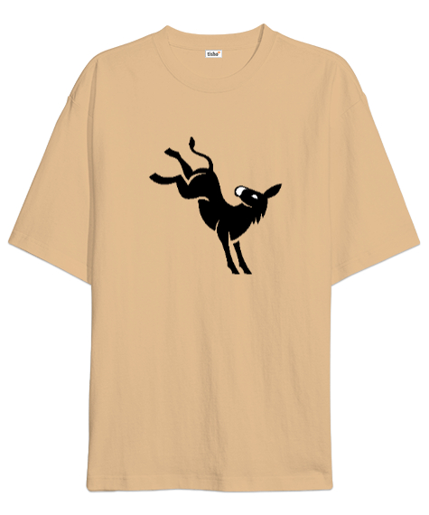 Tisho - Çifte Atan Eşek - Donkey - Komik Camel Oversize Unisex Tişört